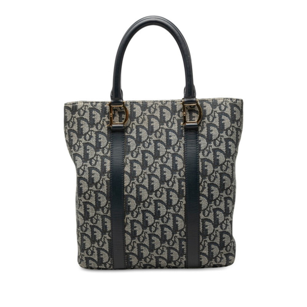 Christian Dior Dior Trotter handbag, navy canvas leather, women's.